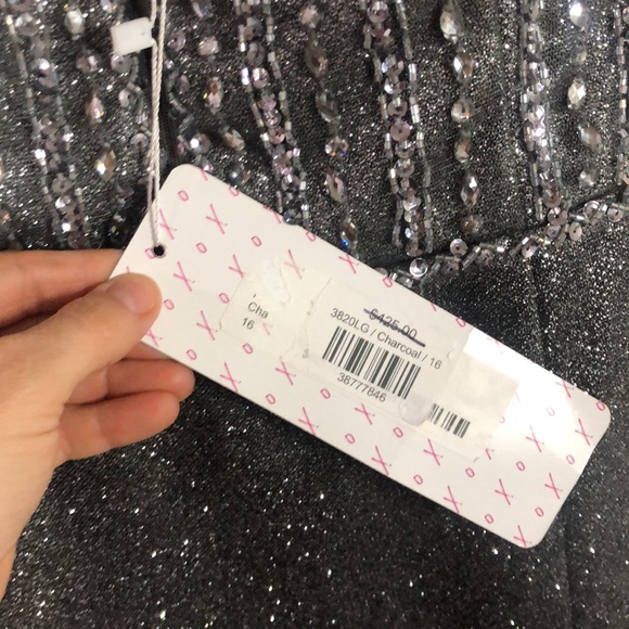 Platinum Label Charcoal Prom Dress Style 3820LG - Picture 6 of 7